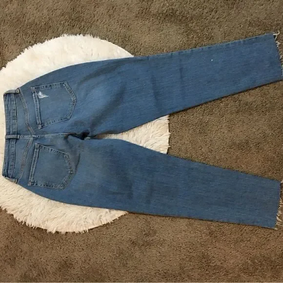 New Old Navy High waist O.G straight distressed hem! Full length - Picture 5 of 7